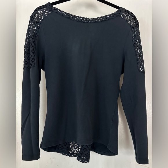 Elegant Navy Blue Lace Women's Top - Picture 1 of 5